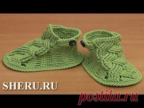 Вязаные пинетки крючком