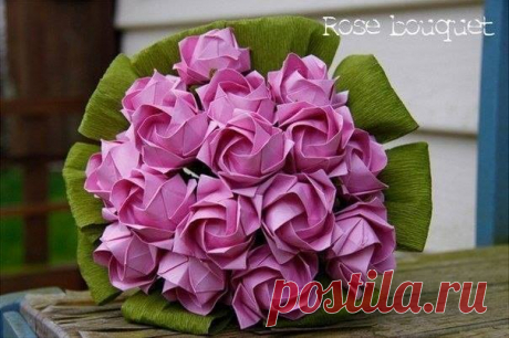Букет из роз в технике оригами — Сделай сам, идеи для творчества - DIY Ideas