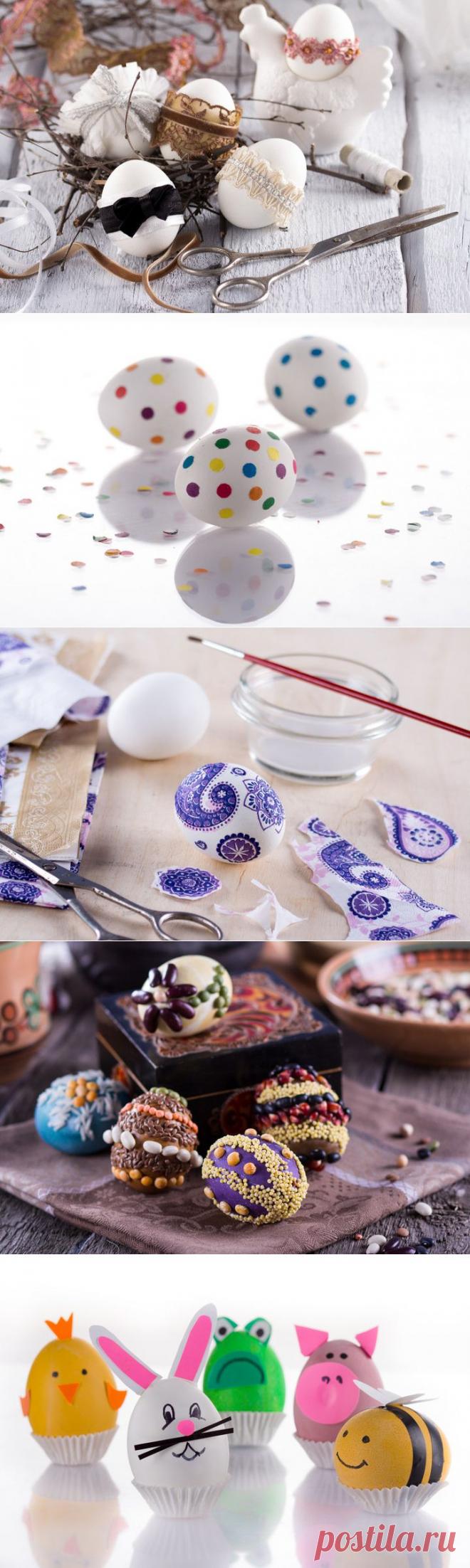 Простые способы украсить яйца к Пасхе.