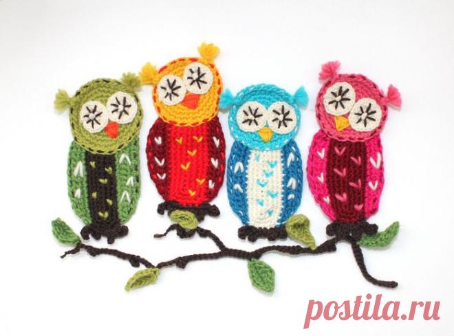 Аппликации вязаные