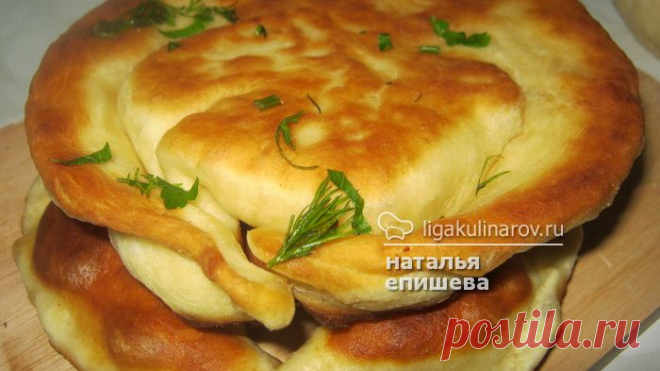 Лепешки с творогом, рецепт от Лиги Кулинаров.