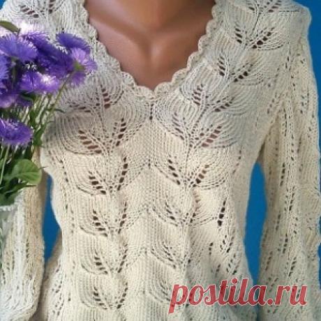 Красивый узор для вязания пуловера - МирТесен