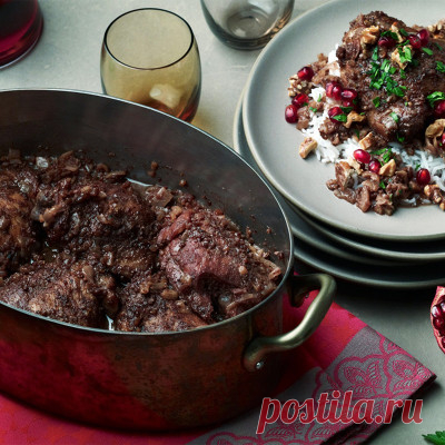 Баранина тушеная в гранатовом соке - Мясные блюда