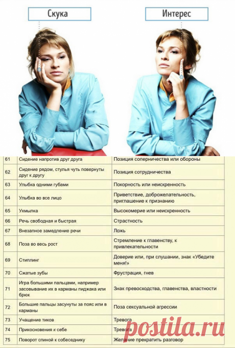 Как понять язык жестов другого человека? Очень интересная таблица Макса Эггерта