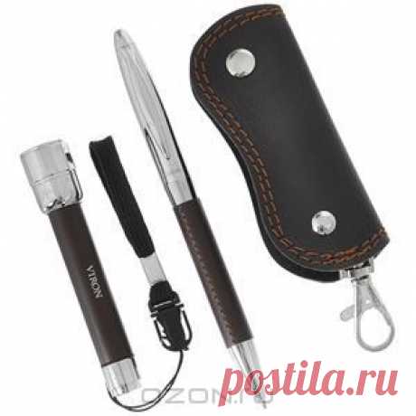 Подарочный набор &quot;Viron&quot;: авторучка, ключница, фонарик, цвет: коричневый. 43519 - купить детские товары 2013-2014 с доставкой в интернет магазине OZON.ru Описание и цена подарочный набор &quot;viron&quot;: авторучка, ключница, фонарик, цвет: коричневый. 43519, отзывы покупателей