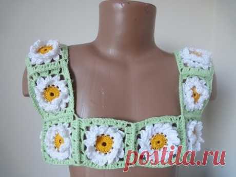 Кокетка из квадратов  Coquette Crochet squares