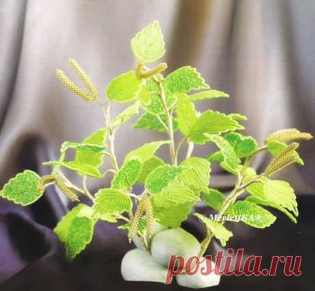 Бисер - топиарий берёзка