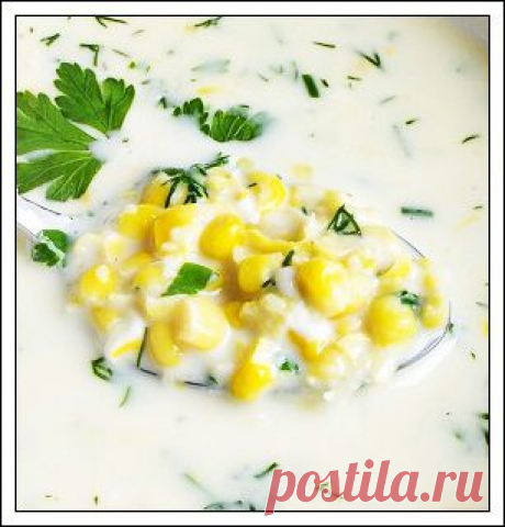 Сырный суп с кукурузой