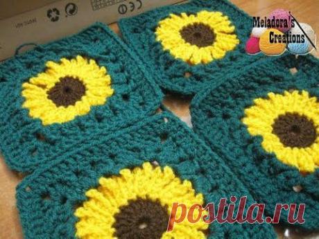 Sunflower Granny Square REDONE - Crochet Tutorial