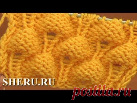 How To Knit Strawberry Stitch Pattern Урок 13 Узор спицами ягодка