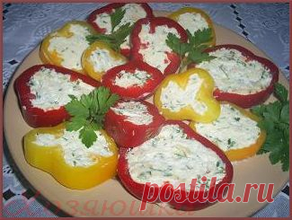 Хозяюшка. Кушать подано! - Медальоны из перца с творожной начинкой