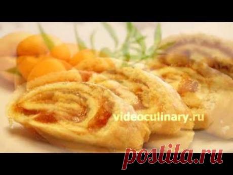 Рулет бисквитно - фруктовый - Видеокулинария.рф - видео-рецепты Бабушки Эммы
