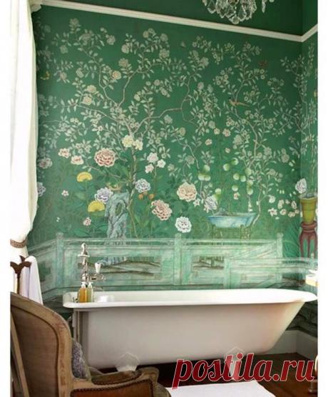 Обои в ванной: 25 креативных и ярких примеров