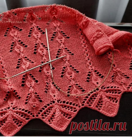Узор для шали топ ромбами спицами