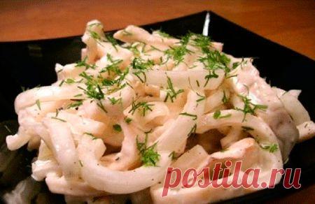 Cалат из кальмаров, салат с кальмарами рецепт