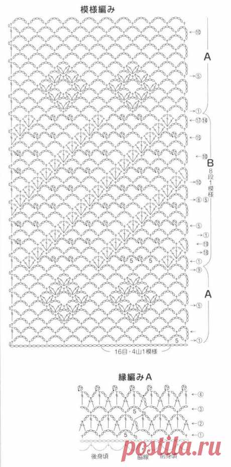 Интересные японские модели крючком со схемами для вязальщиц с утонченным вкусом! | Вязалки Веселого Хомяка | Дзен