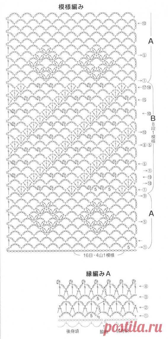 Интересные японские модели крючком со схемами для вязальщиц с утонченным вкусом! | Вязалки Веселого Хомяка | Дзен