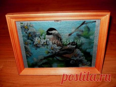 Весенняя картина в технике декупаж. Мастер-класс с пошаговыми фото