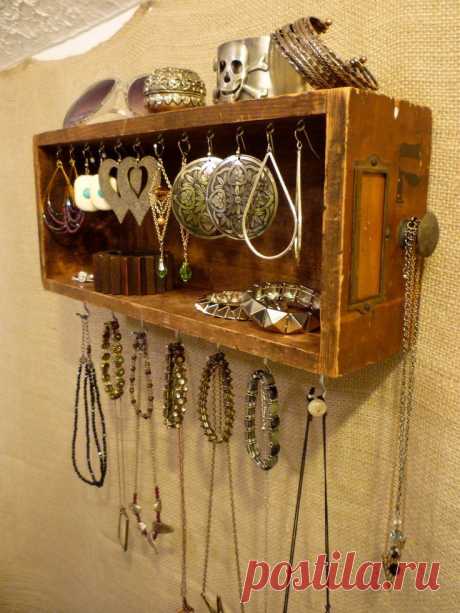 Upcycled Jewelry Organizing Display (Wood Drawer 71)