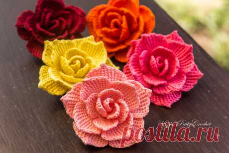 Ravelry: Rose Flower Applique pattern by Happy Patty Crochet