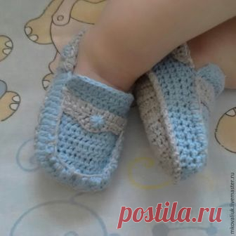 Вяжем мокасинчики для маленького модника