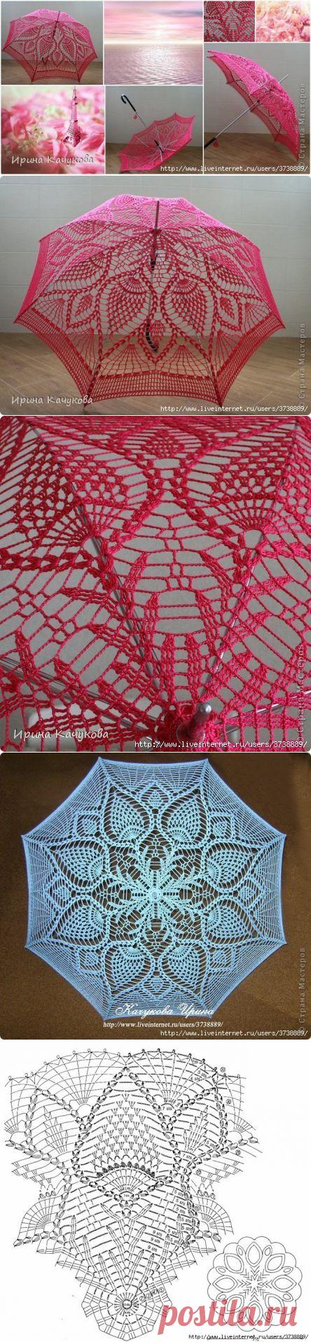 Ажурный зонт "Розовые мечты" (крючок).