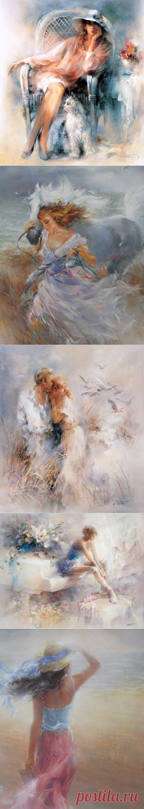 Нежные, воздушные акварели художника   Willem Haenraets