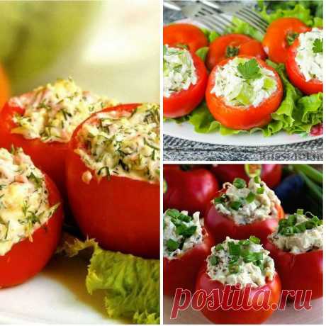 Вкусные и сочные фаршированные помидорчики

Ингредиенты:

4 средних помидора
120 гр. консервированной рыбы
маленький пучок зелени (укроп, петрушка, лук, чеснок)
2 вареных яйца
майонез
соль, красный перец

Приготовление:

Яйца порезать, консервы размять вилкой и смешать с нарезанной зеленью, все заправить майонезом, посолить, поперчить и хорошо перемешать.
У помидоров срезать верхушку, вынуть сердцевину с семенами и простенками
аккуратно,далее выкладываем наш "фарш".
Фаршир...