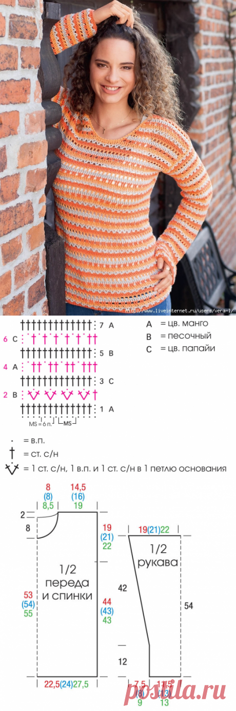Джемпер в оранжевых тонах