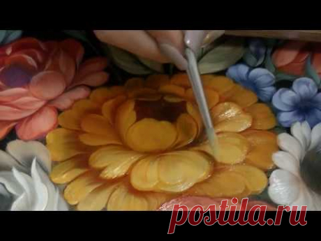 Особенности этапа БЛИКОВКА в росписи букета в технике Жостово. kulikova.pro