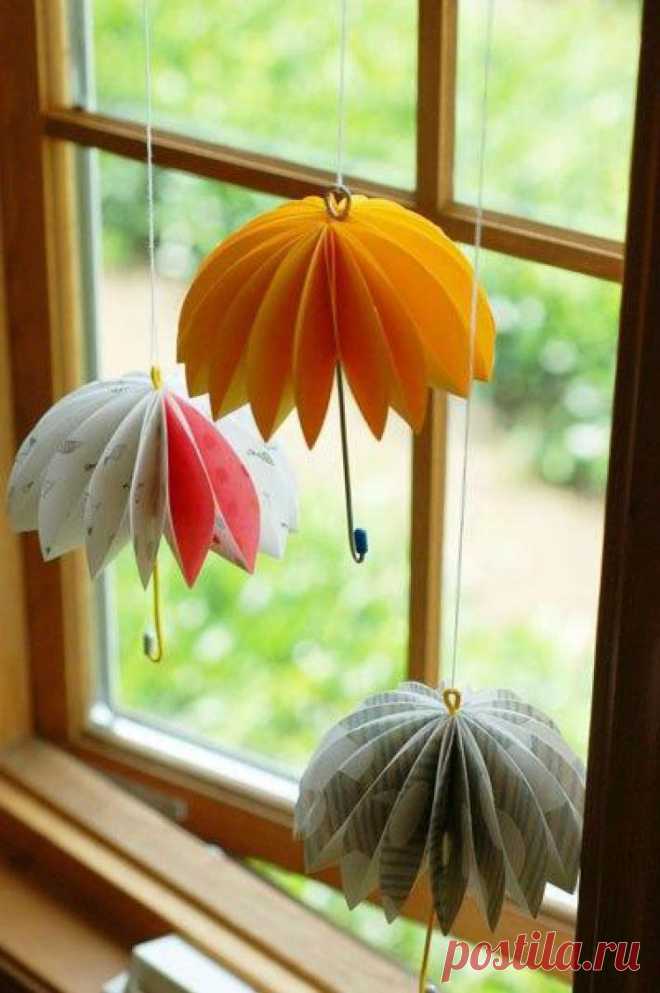 Яркий зонтик из бумаги своими руками