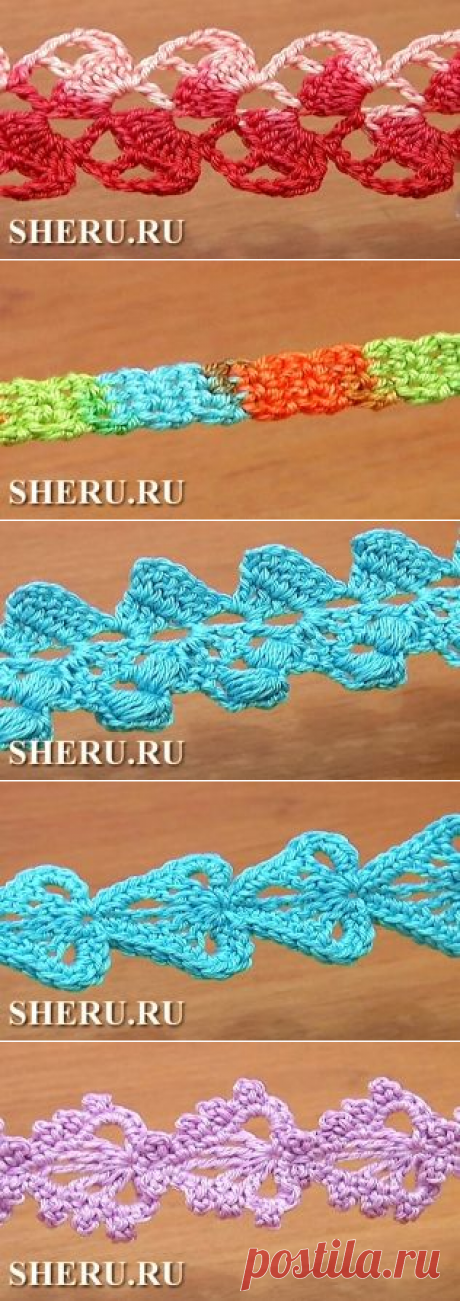 Вязание крючком: Ленты, шнуры, тесьма. 46 видеоуроков от студии sheru.ru