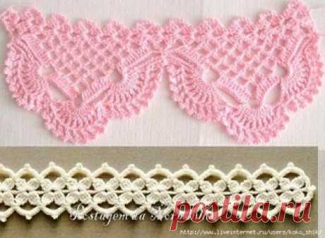 Обвязка края крючком. Кайма.
