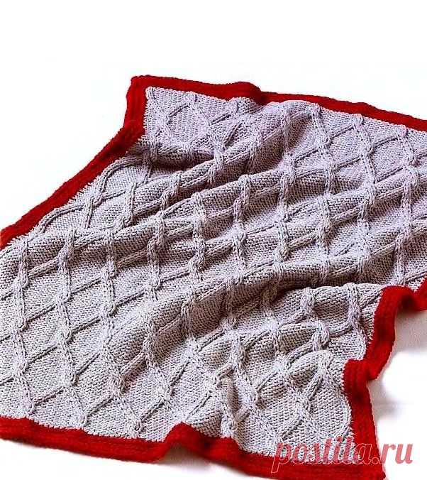 Одеяло с ромбами из кос