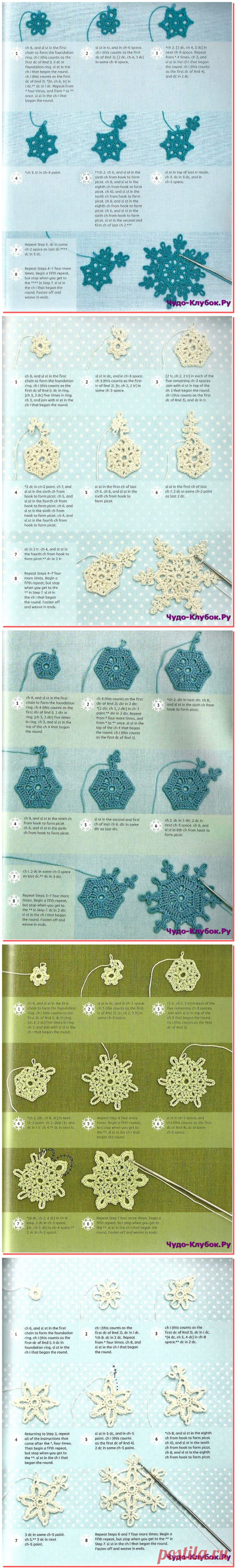40 красивейших снежинок вязаных крючком со схемами и пошаговым описанием |➲ ЧУДО-КЛУБОК.рУ официальный сайт вязания ✶