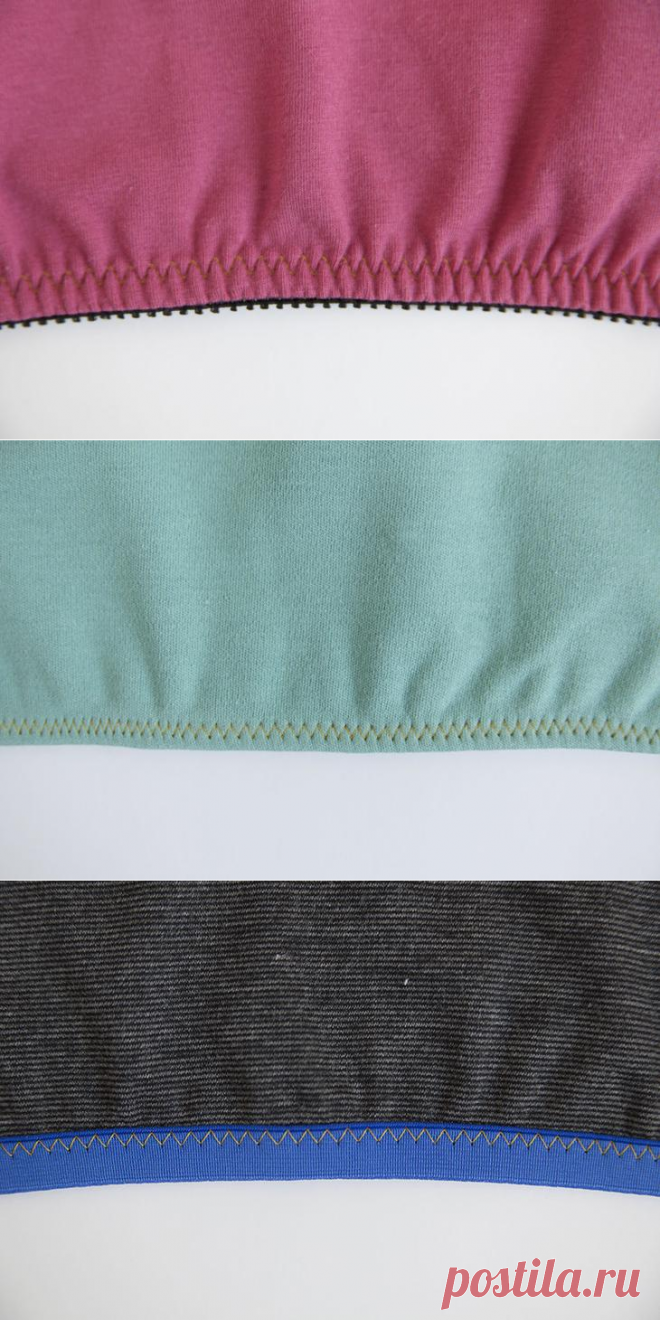 Как пришить эластичную ленту к срезу изделия