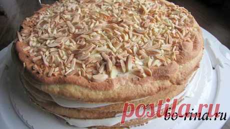 Сметанный торт с миндалём | Вкусно и красиво!