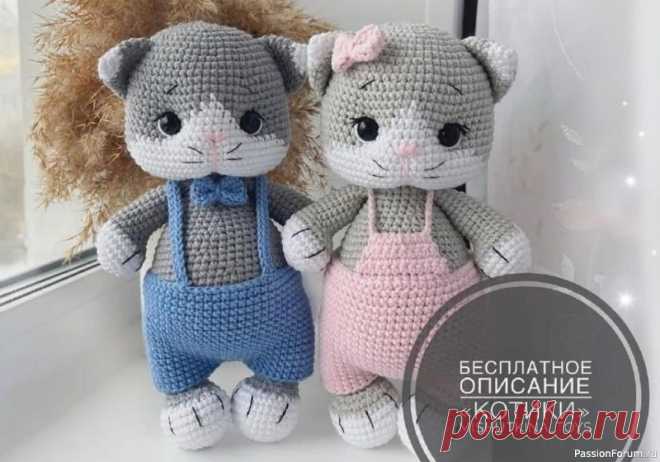 Котики крючком. Описание | Вязаные игрушки. Мастер-классы, схемы, описание. Милые котики
