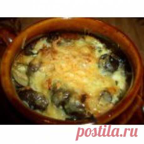 Пельмени с грибами в горшочках Кулинарный рецепт
