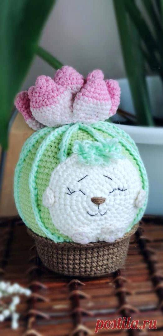 PDF Ёжик в горшочке крючком. FREE crochet pattern; Аmigurumi toy patterns. Амигуруми схемы и описания на русском. Вязаные игрушки и поделки своими руками #amimore - кактус в горшочке, декоративное растение в горшке, колючка.