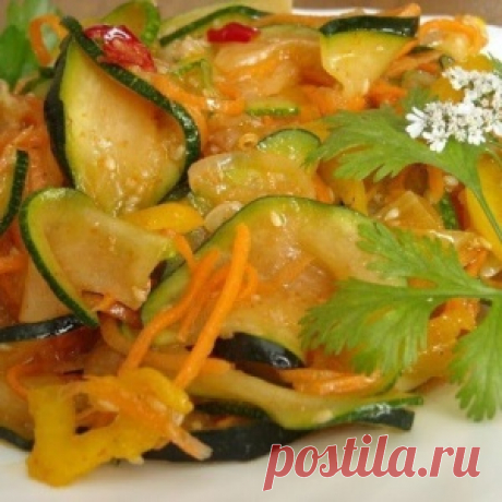 Заготавливаем вкусную закуску - Кабачки по - корейски