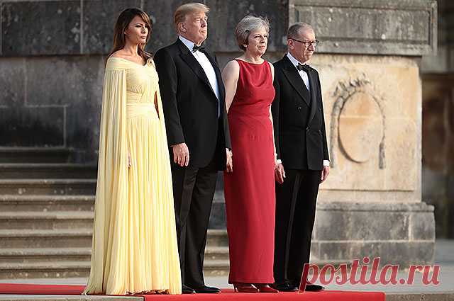 Американский гламур: Мелания Трамп в изысканном вечернем платье на гала-ужине в Вудстоке | СПЛЕТНИК