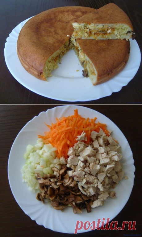 Заливной пирог в мультиварке