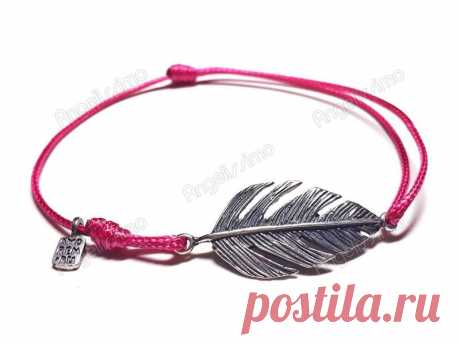 Браслет веревочный &quot;Перышко&quot; от Amorem