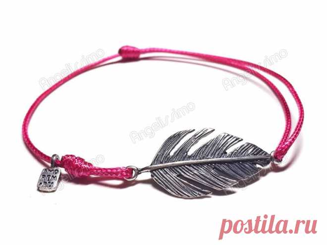 Браслет веревочный "Перышко" от Amorem