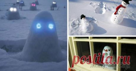 30 самых смешных и креативных снеговиков