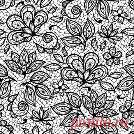 Old lace seamless pattern, ornamental flowers. Vector texture. Sticker • Pixers® - We live to change - MyKingList.com