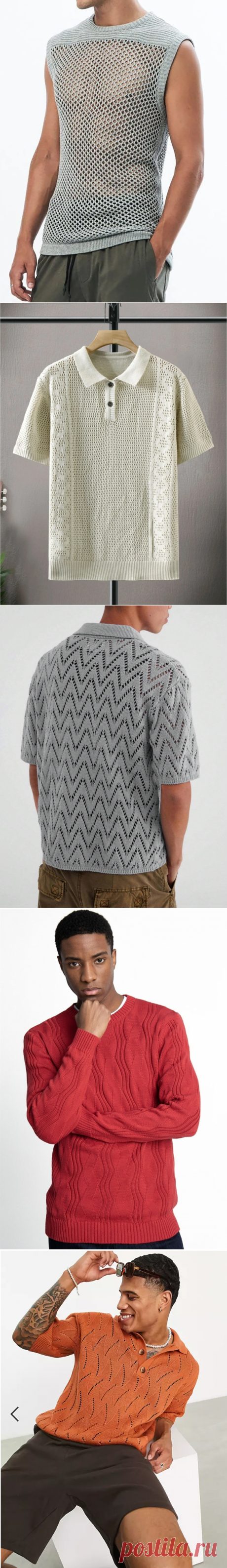 Подборка летних моделей для мужчин (со схемами) | Вязание спицами LenkomKnit | Дзен