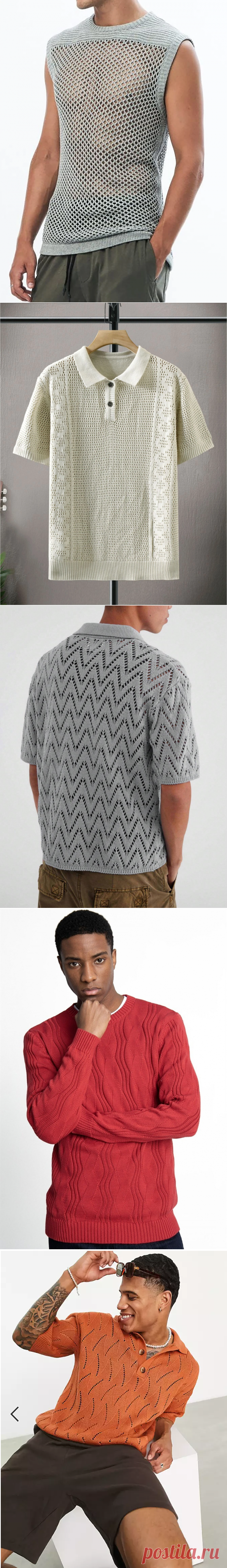 Подборка летних моделей для мужчин (со схемами) | Вязание спицами LenkomKnit | Дзен