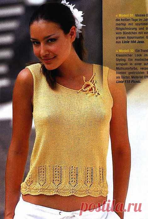 Жёлтый топ со шнуровкой..